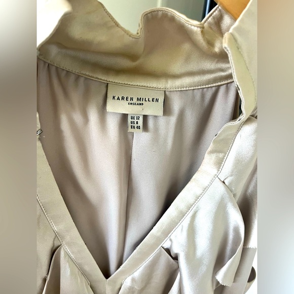 KAREN MILLEN Silky Ruffle Sleeveless Top - Picture 4 of 4